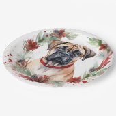 Bullmastiff Weihnachtsmann Festliche Jungfrau Pappteller (Schrägansicht)