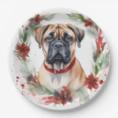 Bullmastiff Weihnachtsmann Festliche Jungfrau Pappteller (Vorderseite)