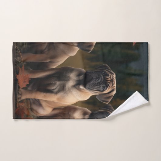 Bullmastiff Welpe Autumn Delight Pumpen Badhandtuch Set (Handtuch)