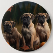 Bullmastiff Welpe Autumn Delight Pumpen Button (Vorderseite)