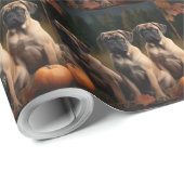 Bullmastiff Welpe Autumn Delight Pumpen Geschenkpapier (Rolleneckpunkt)
