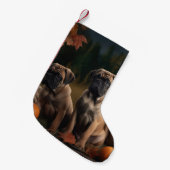 Bullmastiff Welpe Autumn Delight Pumpen Kleiner Weihnachtsstrumpf (Vorderansicht (hängend))