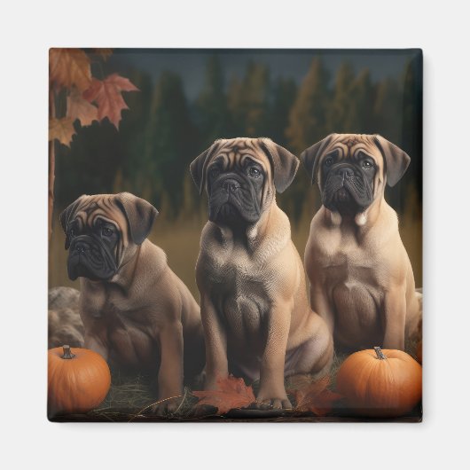 Bullmastiff Welpe Autumn Delight Pumpen Magnet (Vorne)