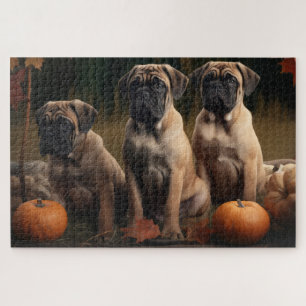 Bullmastiff Welpe Autumn Delight Pumpen Puzzle