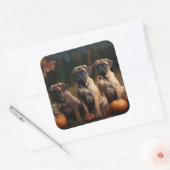 Bullmastiff Welpe Autumn Delight Pumpen Quadratischer Aufkleber (Umschlag)