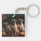 Bullmastiff Welpe Autumn Delight Pumpen Schlüsselanhänger (Rückseite)