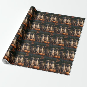 Bullmastiff-Welpe Herbstfreude Kürbis Geschenkpapier