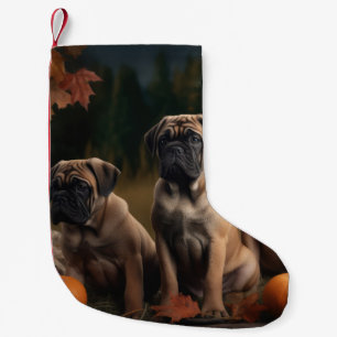 Bullmastiff-Welpe Herbstvergnügen Kürbis Kleiner Weihnachtsstrumpf