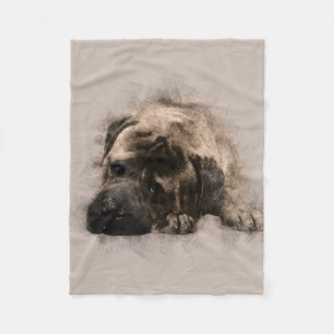 Bullmastiff Welpen-Skizze Fleecedecke