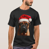 Bullmastiff With Santa Hat Christmas Dog Owner Lov T-Shirt (Vorderseite)