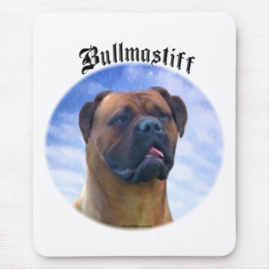 Bullmastiff Wolken Mousepad (Vorne)