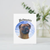 Bullmastiff Wolken Postkarte (Stehend Vorderseite)