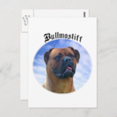 Bullmastiff Wolken Postkarte (Vorne/Hinten)