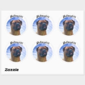 Bullmastiff Wolken Runder Aufkleber (Blatt)