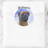 Bullmastiff Wolken Runder Aufkleber (Tasche)