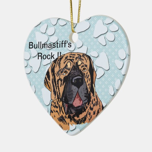 Bullmastiffs Felsen!! - Brindle Gesicht Keramikornament (Links)