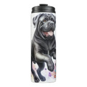 Bullmastiffs sanftes florales Galopp Thermosbecher (Vorderseite)