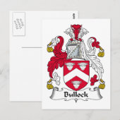 Bullock-Familienwappen Postkarte (Vorne/Hinten)
