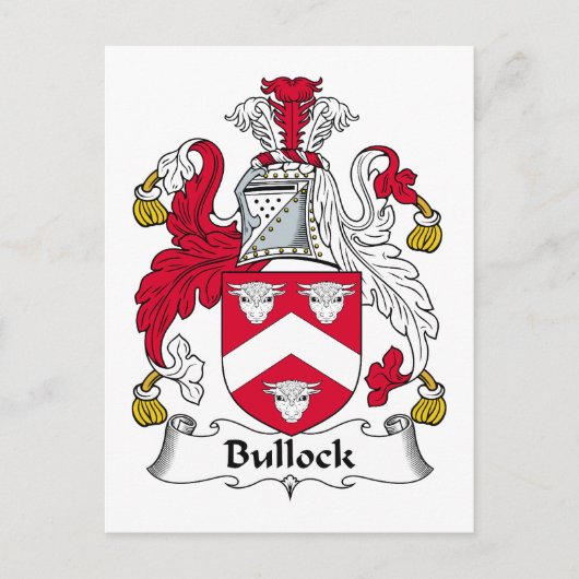 Bullock-Familienwappen Postkarte (Vorderseite)