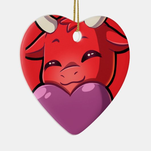 Bullpew-Chat-Liebe Keramik Ornament (Rechts)