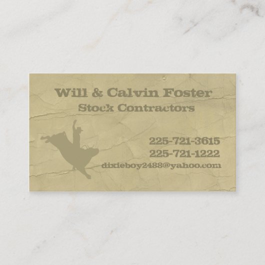 Bullrider Telefonkarte Visitenkarte (Vorderseite)