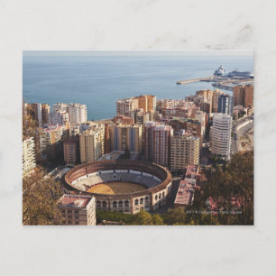 Bullring La Malagueta und Hafen Postkarte