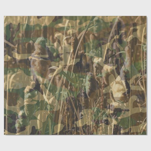 Bullrush Camouflage Camouflage Jagd Gemustert Geschenkpapier (Flach)