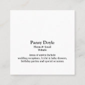 Bullrush-Eventplaner Quadratische Visitenkarte (Rückseite)