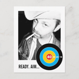 Bulls Eye 40. Geburtstag Custom Foto Einladung