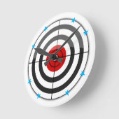 Bulls Eye Blue Star Runde Wanduhr (Winkel)
