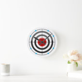 Bulls Eye Blue Star Runde Wanduhr (Zuhause)