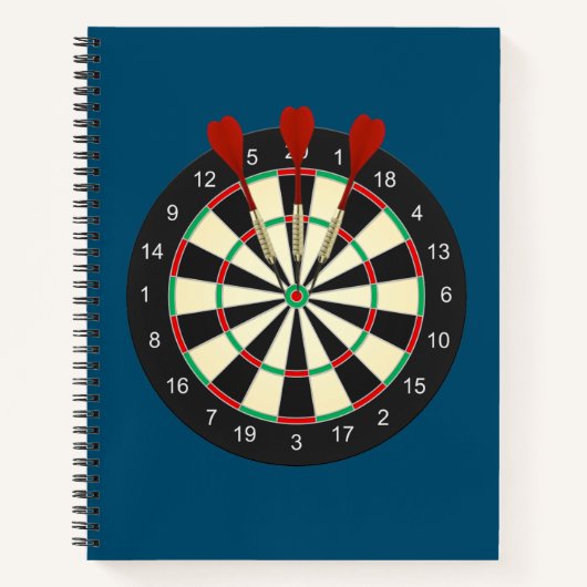 Bulls Eye Dart Board Notizblock (Vorderseite)
