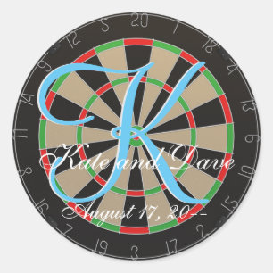Bulls eye Dartboard 3d Monogram Dart Gastgeschenk  Runder Aufkleber