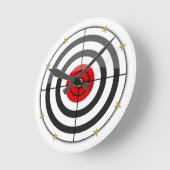 Bulls Eye Gold Star Runde Wanduhr (Winkel)
