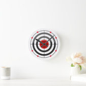 Bulls Eye Red Star Runde Wanduhr (Zuhause)