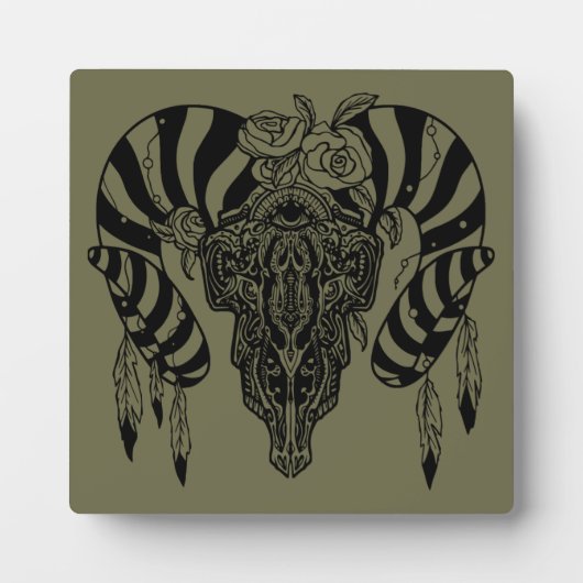 Bullschädel Fotoplatte (Vorderseite)