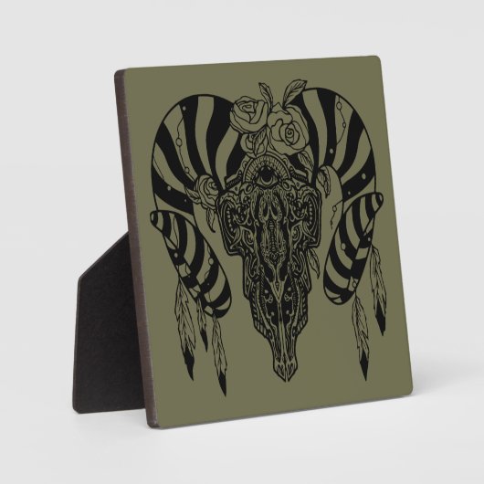 Bullschädel Fotoplatte (Vorderseite)