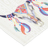 Bullschädel und Federn aus weißem Stamm Kurzer Tischläufer (Ecke)