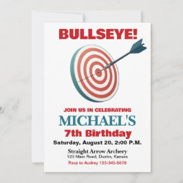 Bullseye Archery Birthday Party Einladung