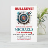 Bullseye Archery Birthday Party Einladung (Stehend Vorderseite)