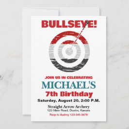 Bullseye Archery Birthday Party Einladung