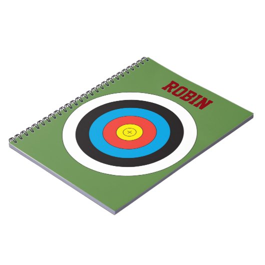 Bullseye Archery Personalisiertes Notebook Notizblock (Linke Seite)