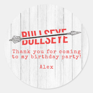 Bullseye Bow Arrow Archery Sport Geburtstag Dank Runder Aufkleber