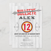 Bullseye Bow & Arrow Archery Tween Party Einladung (Vorne/Hinten)