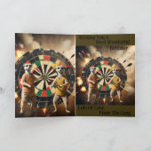 Bullseye Burrow: Meerkat Dart Players, Geburtstag Karte (Innenseite)