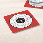 Bullseye Circle Red - Square Untersetzer (angewinkelt)