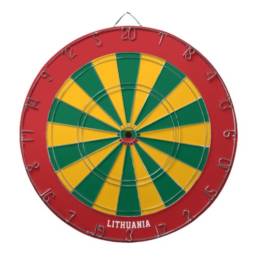 Bullseye der litauischen Flagge Dartscheibe (vorne)