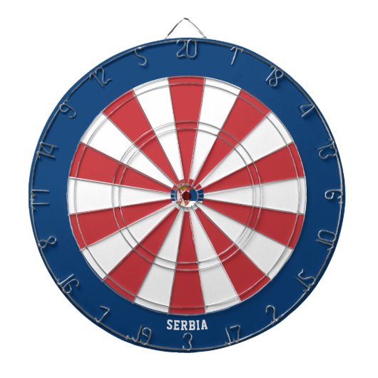 Bullseye der serbischen Flagge Dartscheibe (vorne)