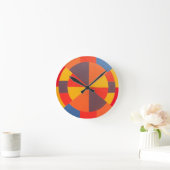 Bullseye Design Modern Orange Round Clock Runde Wanduhr (Zuhause)