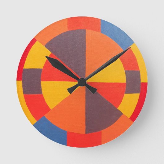 Bullseye Design Modern Orange Round Clock Runde Wanduhr (Vorderseite)